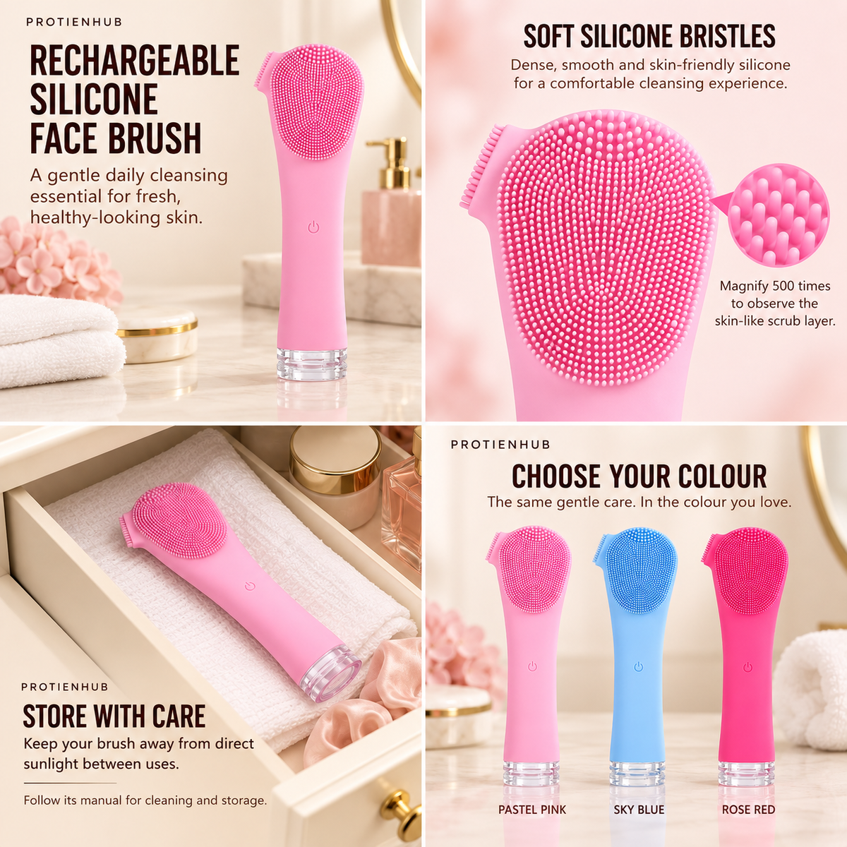 Rechargeable Silicone Face Brush – Protien Hub