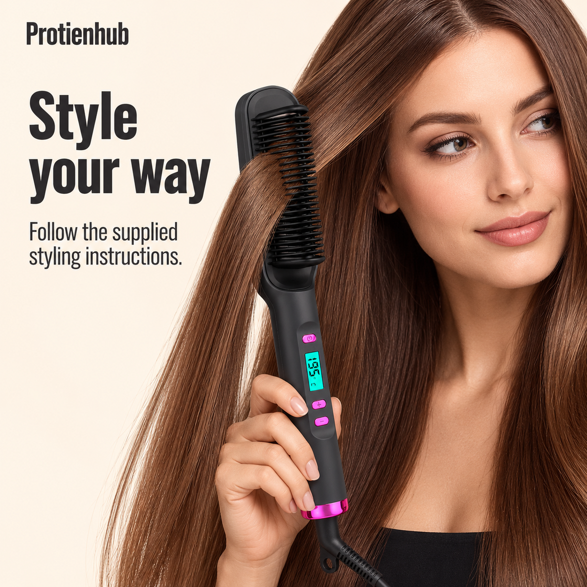 2-in-1 Heated Styling Brush – Protien Hub