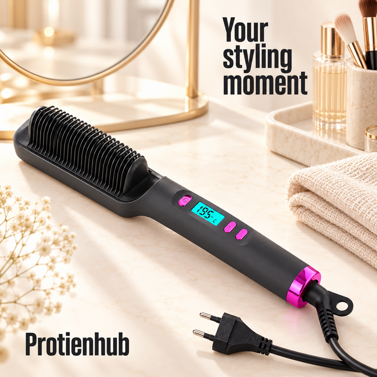 2-in-1 Heated Styling Brush – Protien Hub