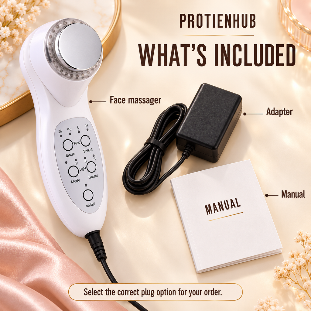 7-Colour Ultrasonic Face Massager – Protien Hub