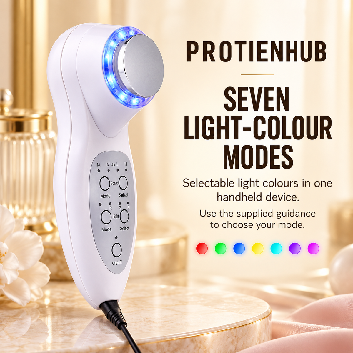 7-Colour Ultrasonic Face Massager – Protien Hub