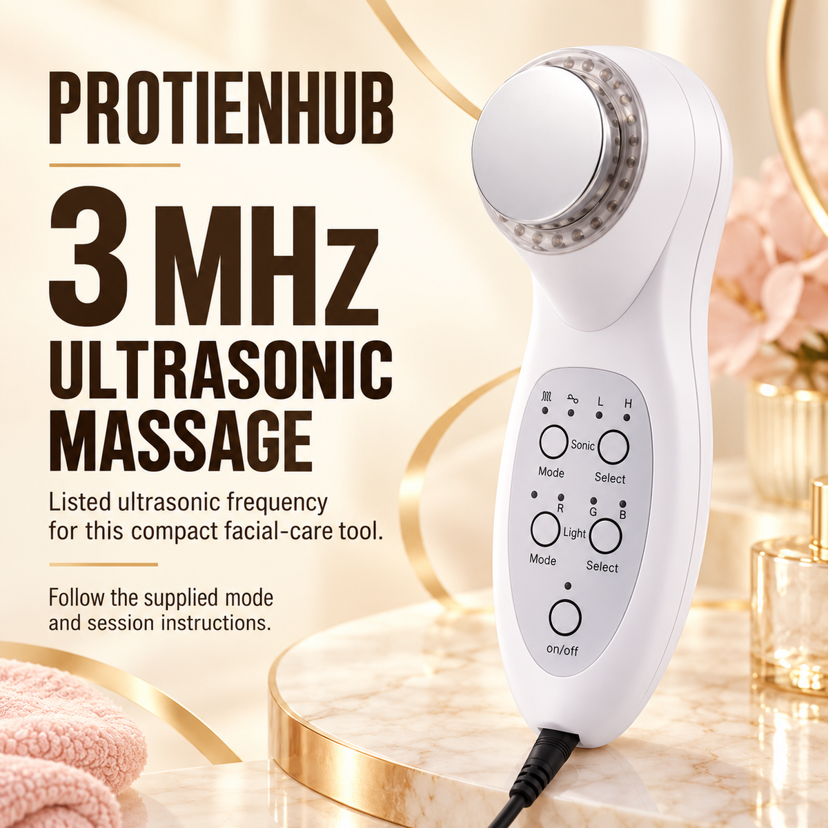 7-Colour Ultrasonic Face Massager – Protien Hub