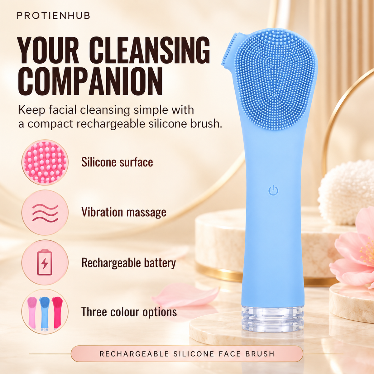 Rechargeable Silicone Face Brush – Protien Hub
